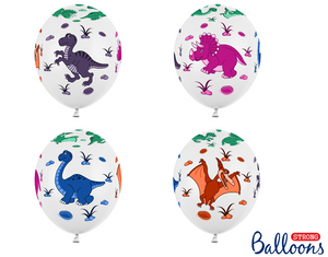 Dinosaurs Balloons Pastel Pure White - 30cm (50 Pack)