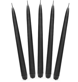 Taper candle matt black -24cm (10 Pack)