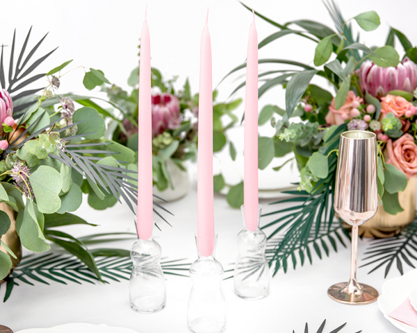 Taper candle matt light pink - 24cm (10 Pack)