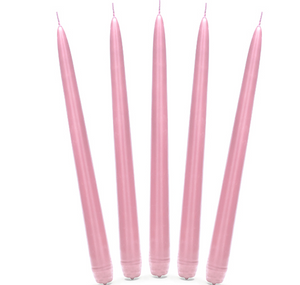 Taper candle matt light pink - 24cm (10 Pack)