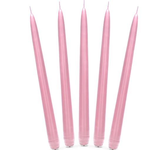 Taper candle matt light pink - 24cm (10 Pack)