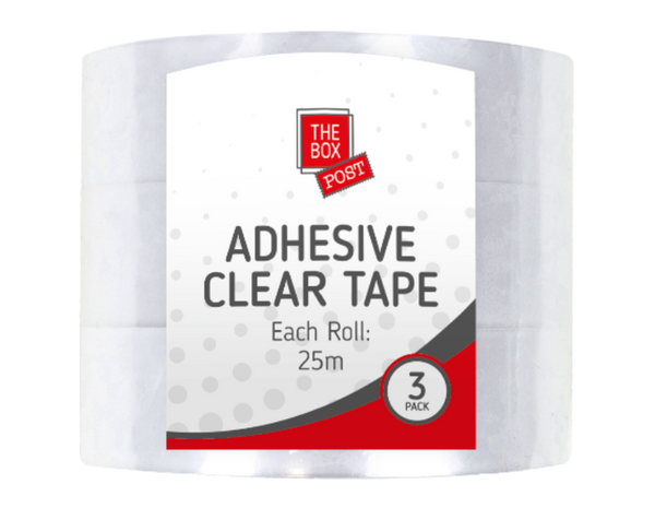 Clear Adhesive Tape - 25m ( 3 Pack)