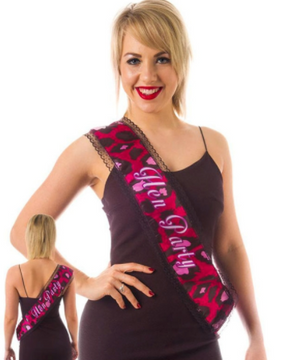 Hen Party Animal Print Lace Sash