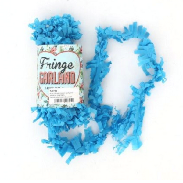 Blue Fringe Paper Garland