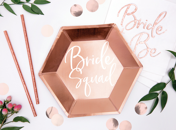 Plates Bride Squad Rose Gold - 23cm (6 Pack)