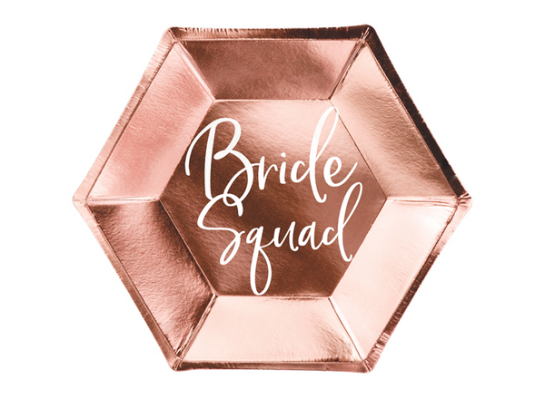 Plates Bride Squad Rose Gold - 23cm (6 Pack)