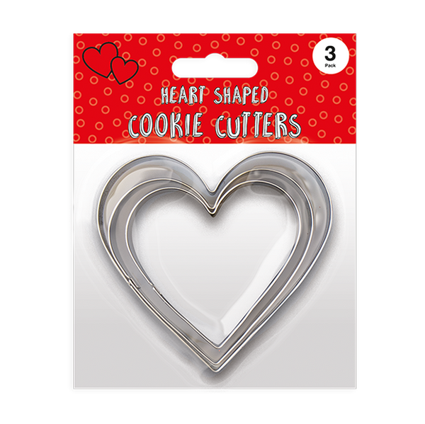 Heart Shaped Cookie Cutters (3 Pack)