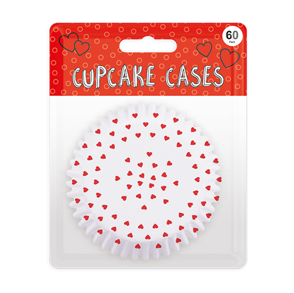 Valentine's Printed Cupcake Cases (60 Pack)