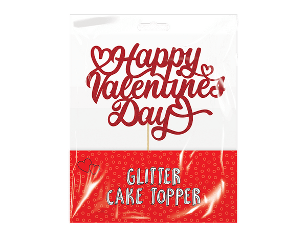 Valentine's Glitter Cake Topper