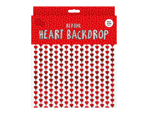 Valentine's Heart Foil Backdrop - (1M X 2.5M)