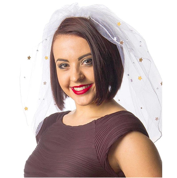 Hen Night Veil with Gold & Diamante Decoration