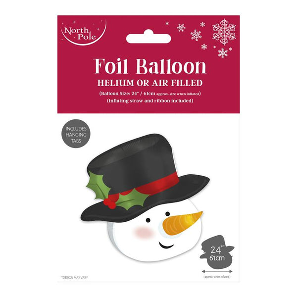 Snowman Head Foil Balloon (49cm X 47cm)