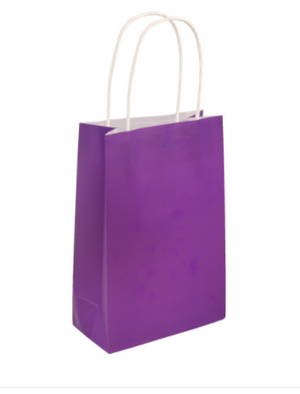 Purple Paper Party Bag with Handles