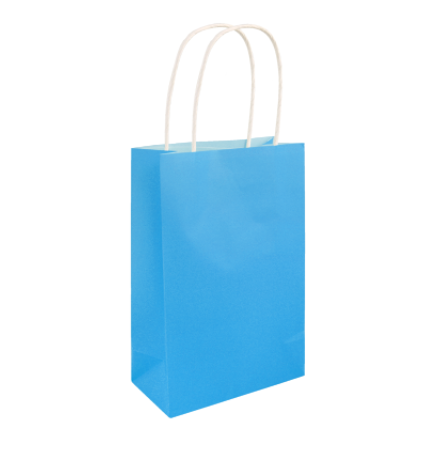 Neon Blue Paper Party Bag with Handles