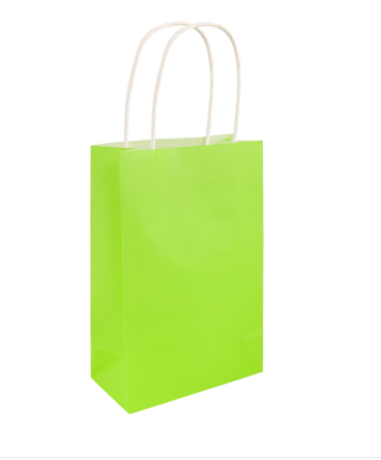 Neon Green Paper Party Bag with Handles