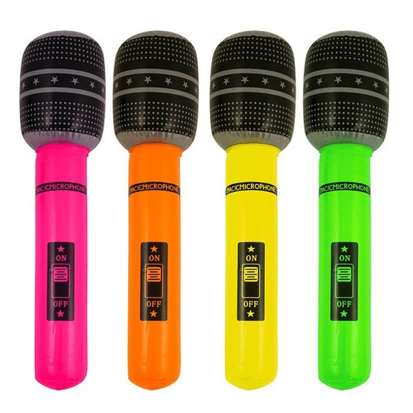Inflatable Microphone Neon Colours (40cm)