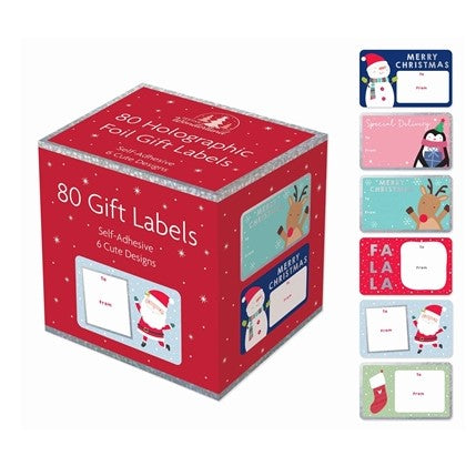 Gift Labels XMAS Cute Boxed (80 Pack)