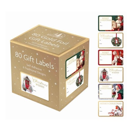 Gift Labels XMAS Trad Boxed (80 Pack)