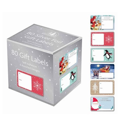 Gift Labels XMAS Assorted Boxed (80 Pack)