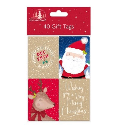 Gift Tags XMAS Cute Folded (40 Pack)