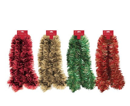 Tinsel XMAS Chunky Traditional in 4 Assorted Colours - (2m)