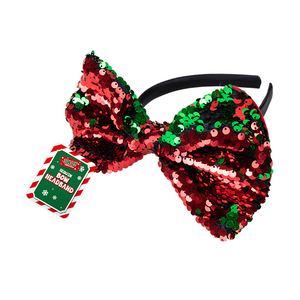 Reversible Sequin Bow Headband