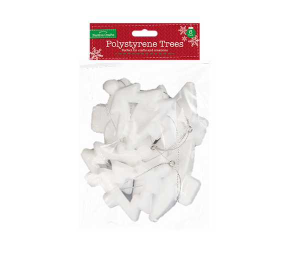 Polystyrene Assorted Christmas Trees (6 Pack)