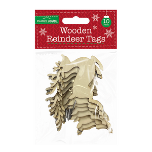Wooden Reindeer Tags (10 Pack)