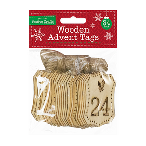 Wooden Advent Tags (24 Pack)
