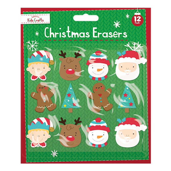 Christmas Character Erasers (12 Pack)