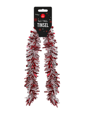 Red & White Tinsel 2m