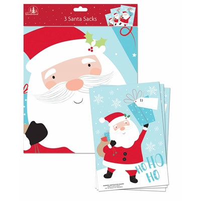 Plush XMAS Santa Sacks (3 Pack)