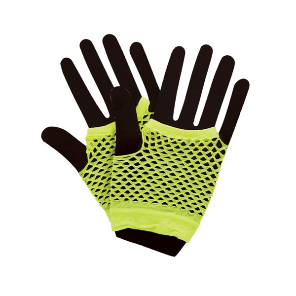 80's Net Gloves (Short) - NEON YELLOW