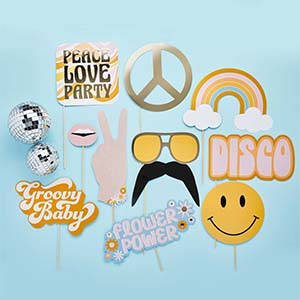 Peace Love Party Photo Props (10 Pack)