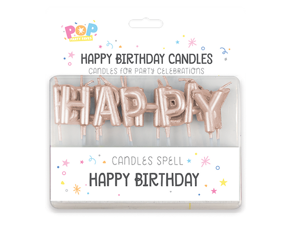 Metallic Happy Birthday Candles