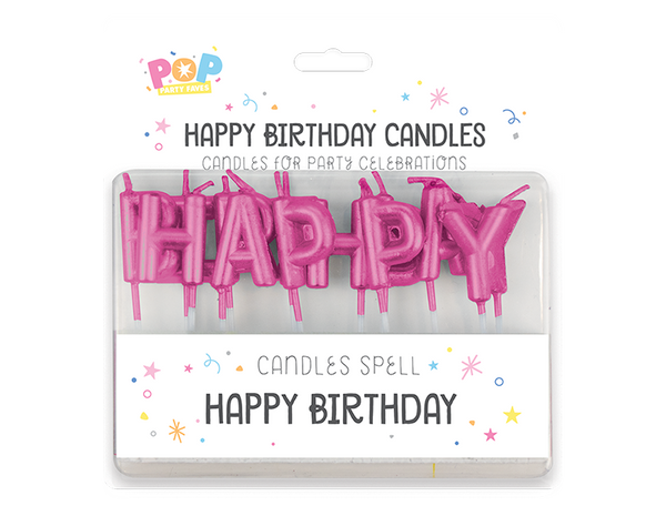 Metallic Happy Birthday Candles