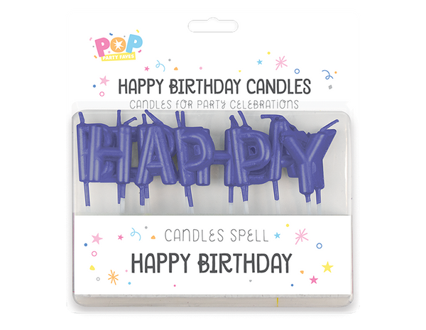 Metallic Happy Birthday Candles