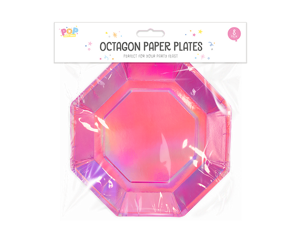 Metallic Octagon Paper Plates (8 Pack)