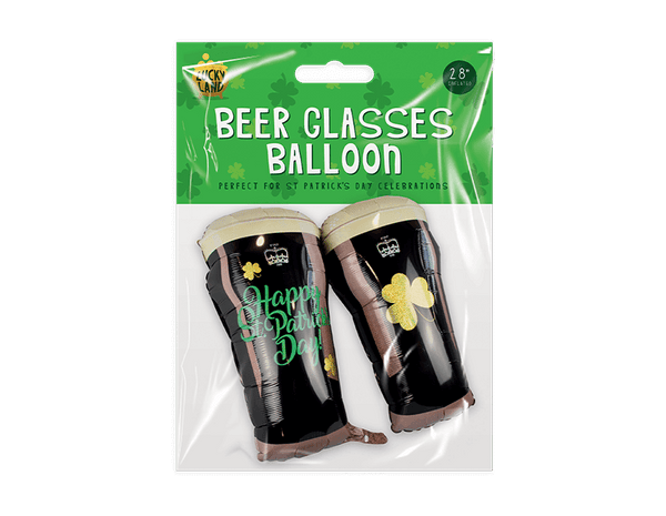 St. Patrick's Day Beer Glasses Balloon - (28")