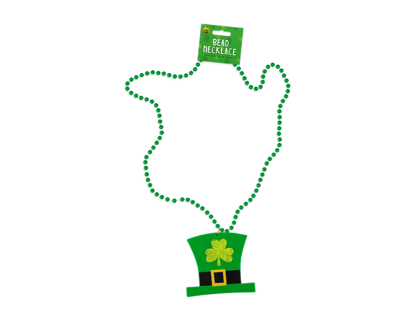St. Patrick's Day Hat Pendant Bead Necklace