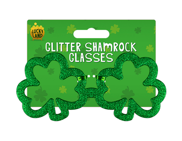 St. Patrick's Day Glitter Shamrock Glasses
