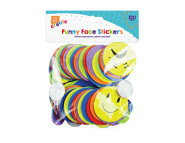 Funny Expressions Foam Stickers - (120 Pack)