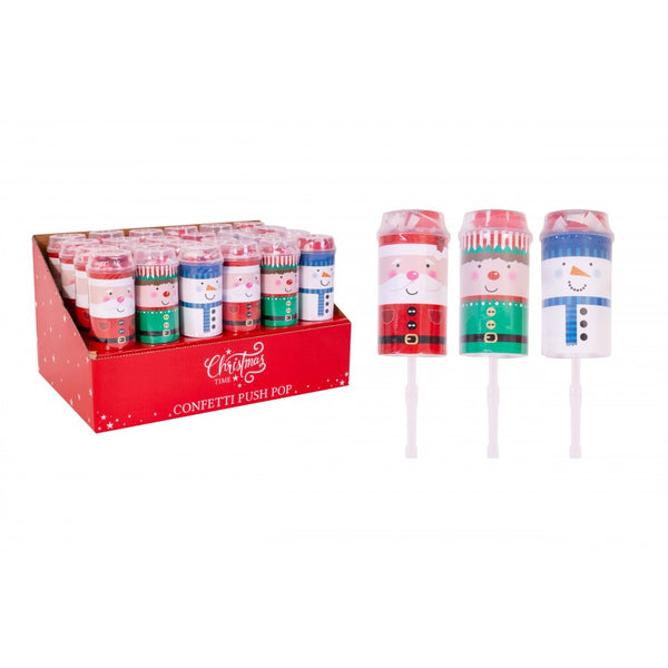 Christmas Confetti Push Pop - Red & White