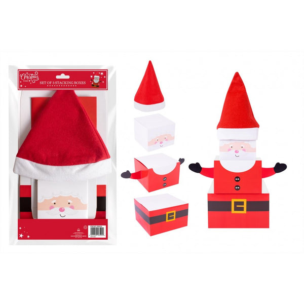 Santa Stacking Gift Boxes (3 Pack)