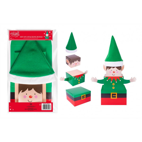 Elf Stacking Gift Boxes (3 Pack)