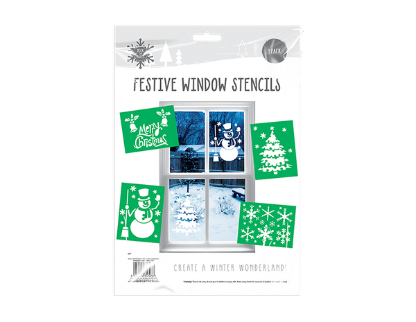 Christmas Window Stencils - (4 Pack)