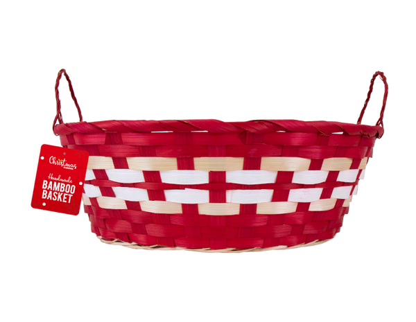 Oval Basket With Handles - (33cm x 25.5cm x 11cm)