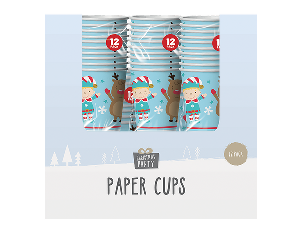 Christmas Paper Cups - (12 Pack)