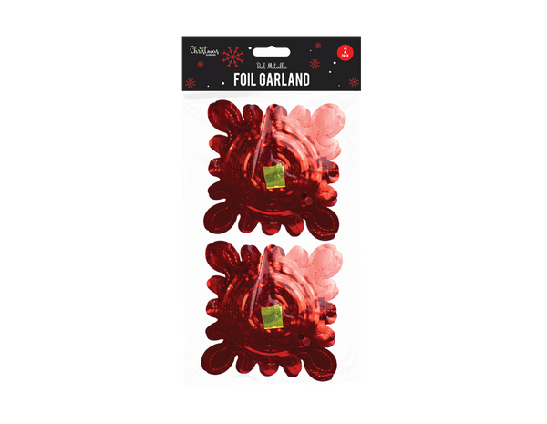 Red Foil Garland - (2 Pack)
