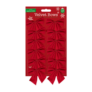 Velvet Bows (12 Pack 6cm)